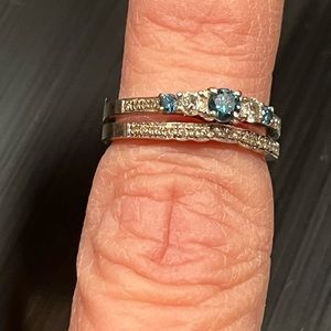 10k white gold wedding set